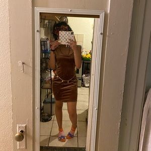 Brown suede dress